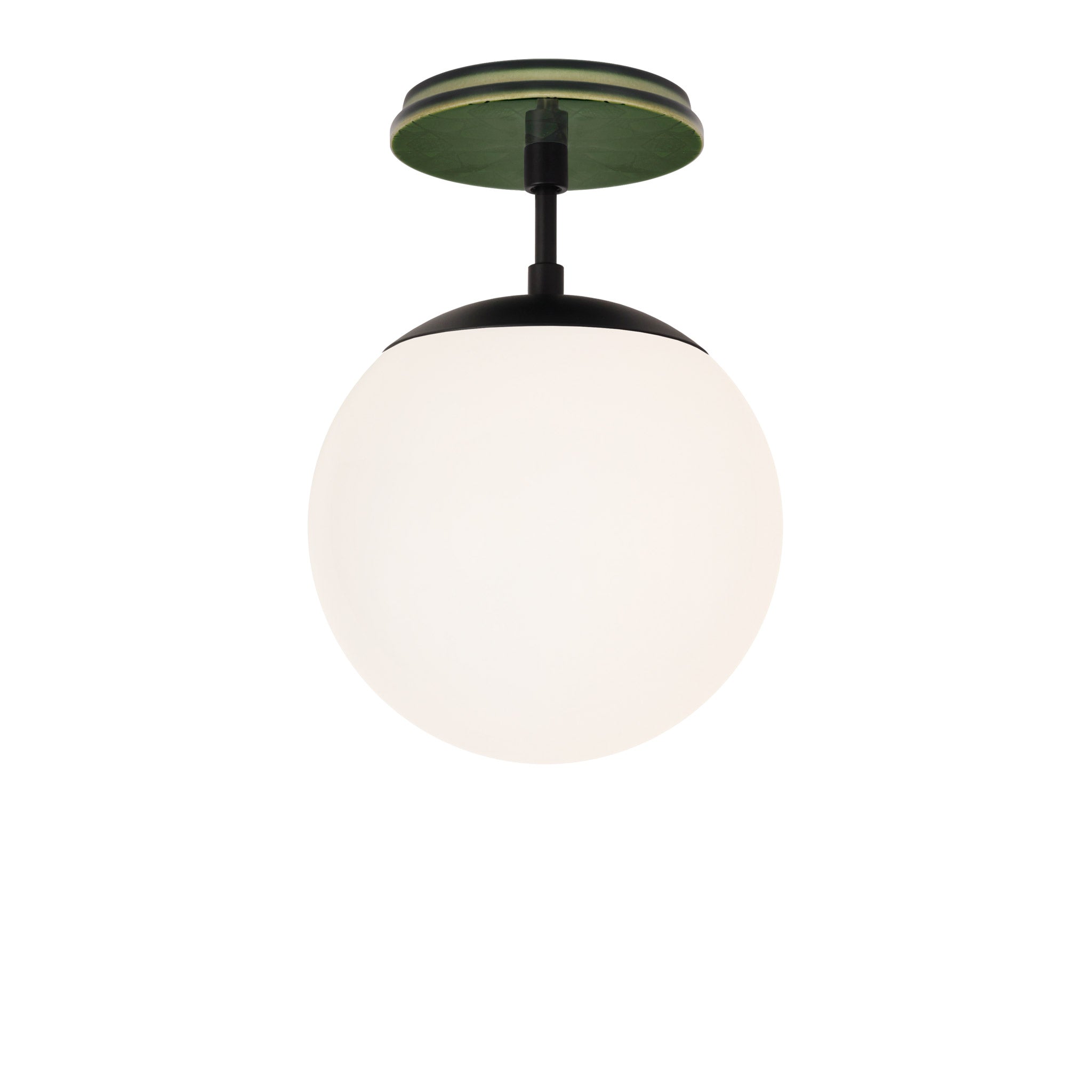 Alto Surface 8" shown in Matte Black with a Forest Green Star Ceramic Canopy