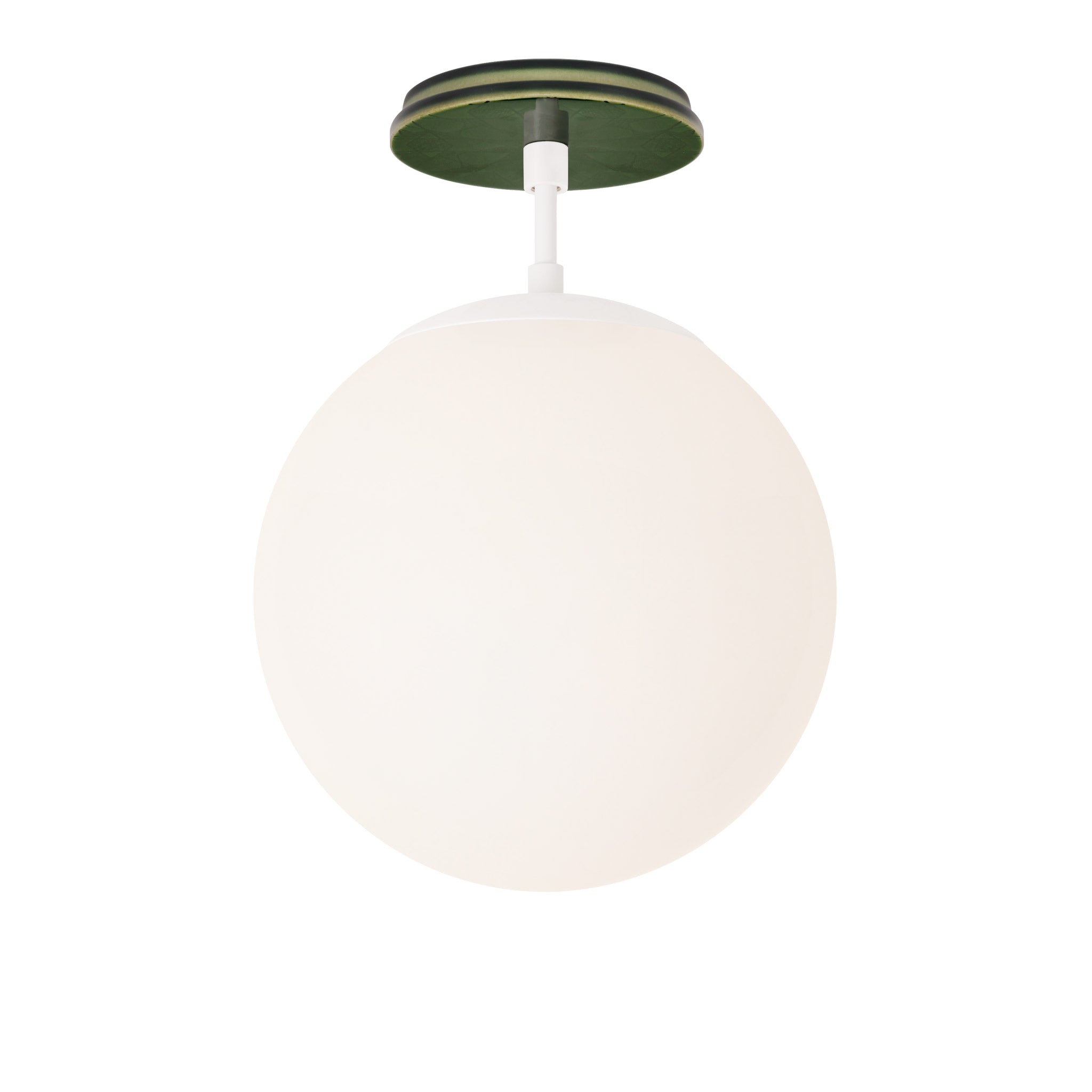 Alto Surface 10” shown in White with a Forest Green Star Ceramic Canopy