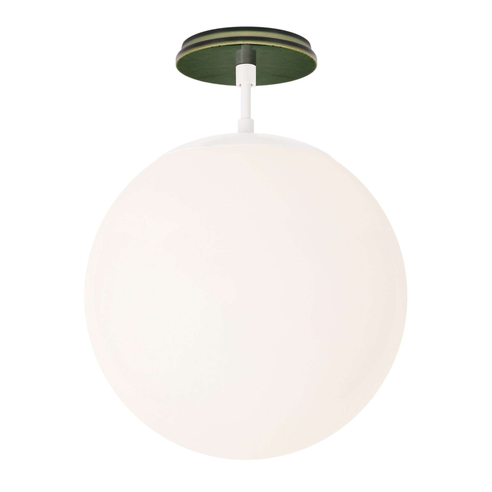 Alto Surface 12” shown in White with a Forest Green Star Ceramic Canopy