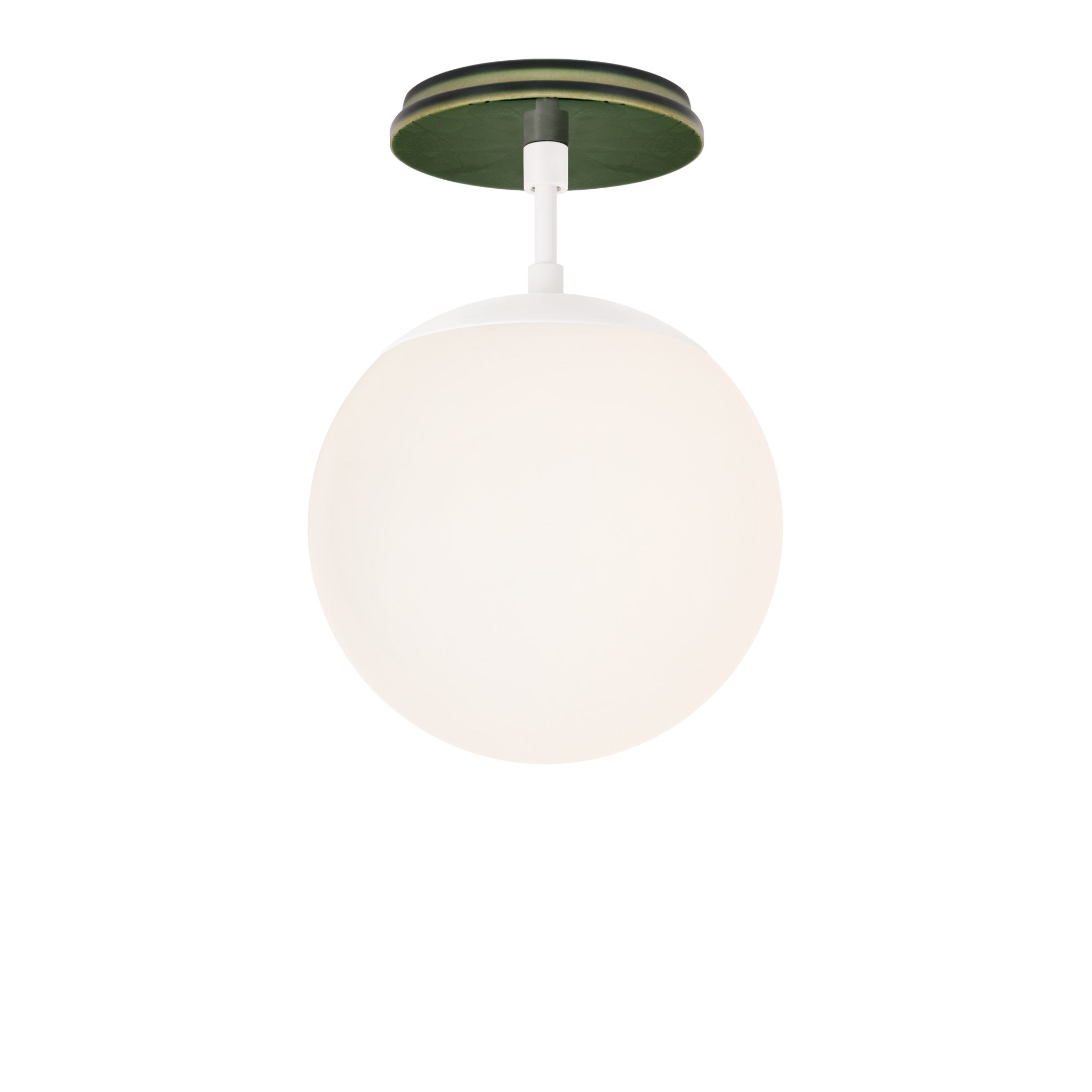 Alto Surface 8" shown in White with a Forest Green Star Ceramic Canopy