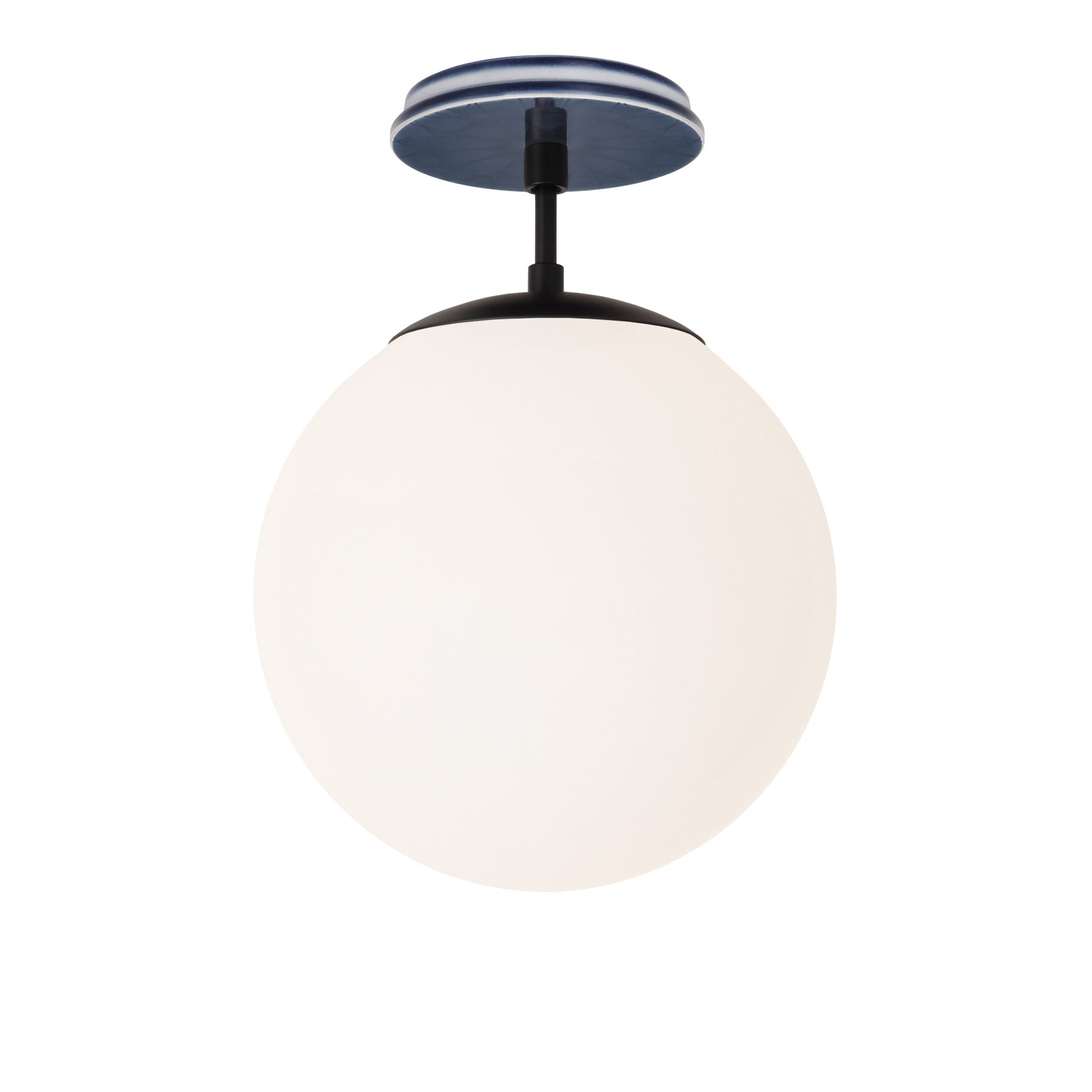 Alto Surface 10” shown in Matte Black with an Indigo Blue Star Ceramic Canopy