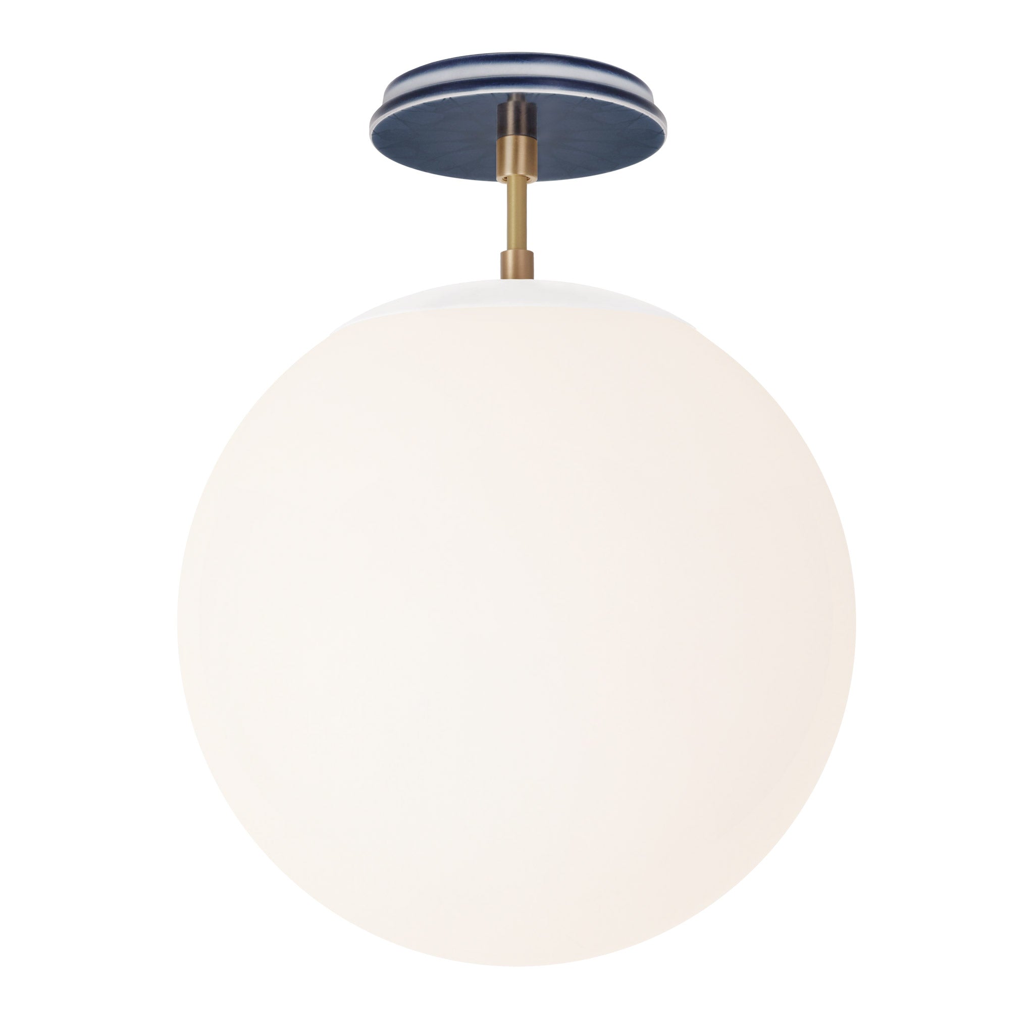 Alto Surface 12” shown in White with Brass and an Indigo Blue Star Ceramic Canopy