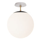 Alto Surface 12” shown in Matte Black with Brass and a Brownstone White Sunflower Ceramic Canopy