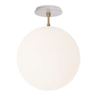 Alto Surface 12” shown in White with Brass and a Brownstone White Sunflower Ceramic Canopy