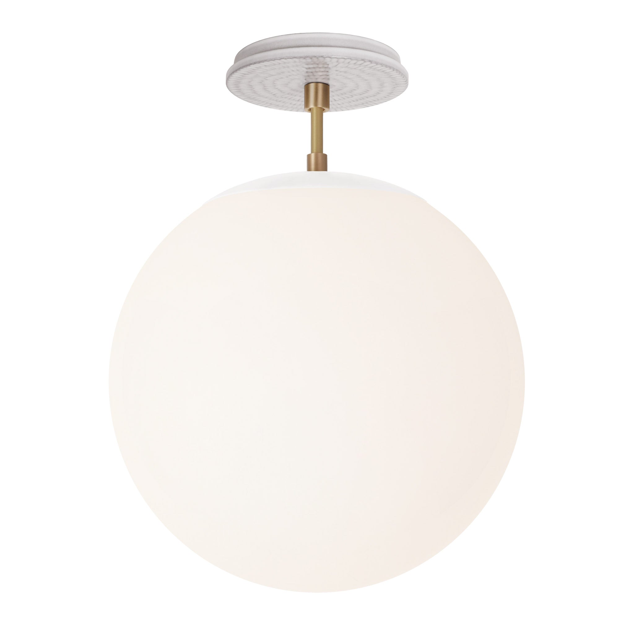 Alto Surface 12” shown in White with Brass and a Brownstone White Sunflower Ceramic Canopy