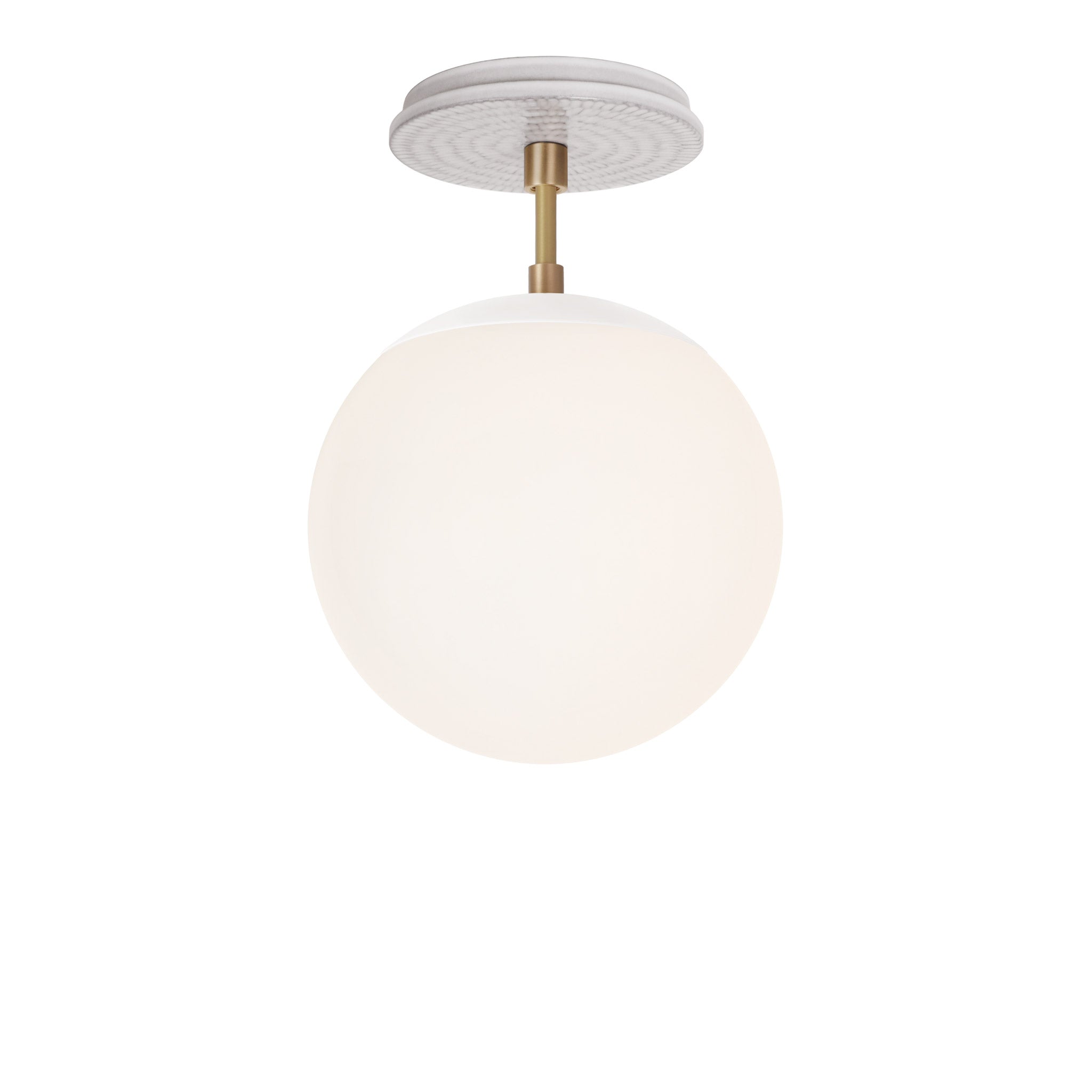 Alto Surface 8" shown in White with Brass and a Brownstone White Sunflower Ceramic Canopy