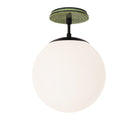 Alto Surface 10” shown in Matte Black with a Forest Green Sunflower Ceramic Canopy