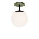 Alto Surface 8" shown in Matte Black with a Forest Green Sunflower Ceramic Canopy