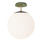 Alto Surface 12” shown in Matte Black with Brass and a Forest Green Sunflower Ceramic Canopy