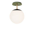 Alto Surface 8" shown in Matte Black with Brass and a Forest Green Sunflower Ceramic Canopy