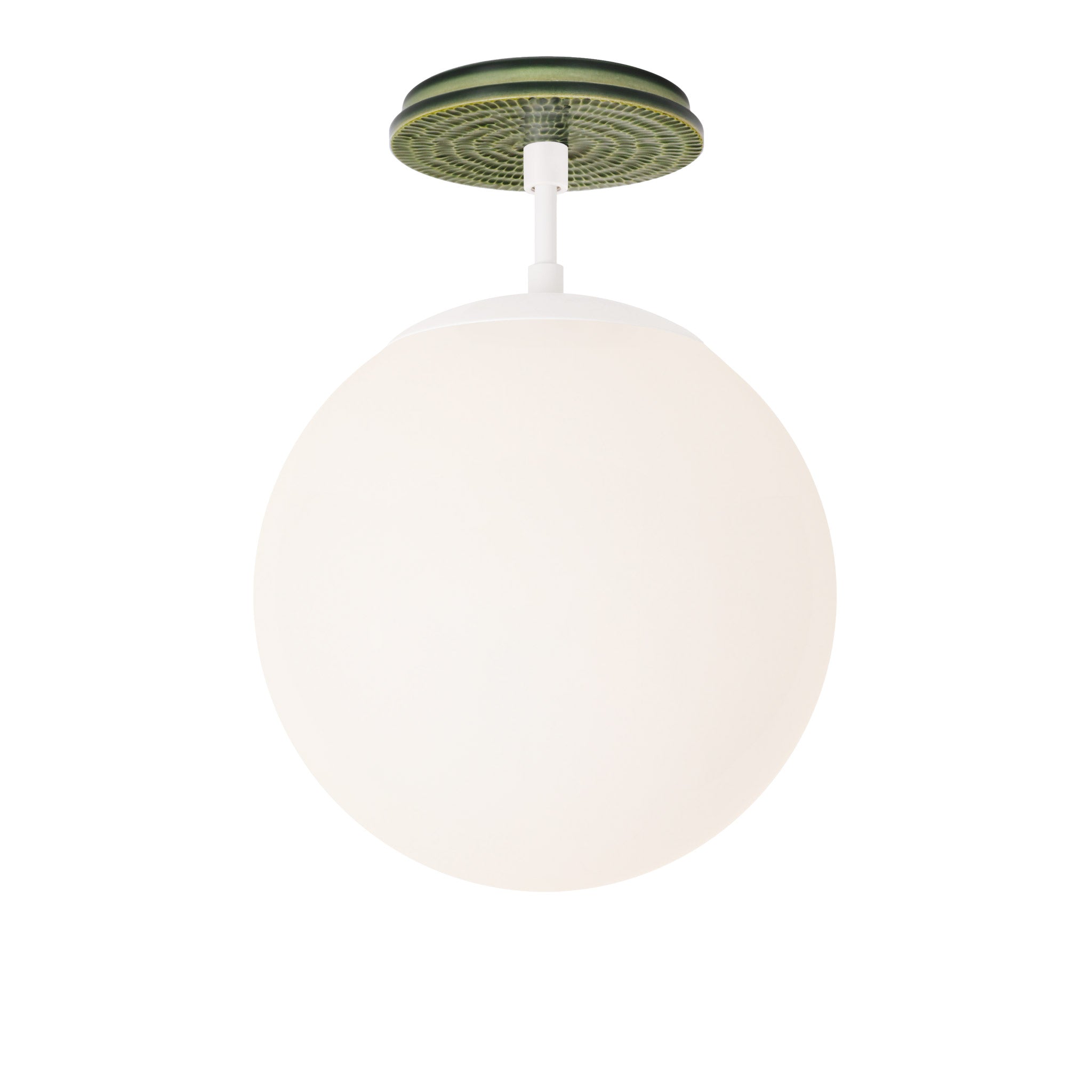 Alto Surface 10” shown in White with a Forest Green Sunflower Ceramic Canopy