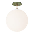 Alto Surface 12” shown in White with Brass and a Forest Green Sunflower Ceramic Canopy