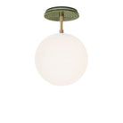 Alto Surface 8" shown in White with Brass and a Forest Green Sunflower Ceramic Canopy