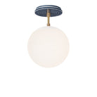Alto Surface 8" shown in White with Brass and an Indigo Blue Sunflower Ceramic Canopy
