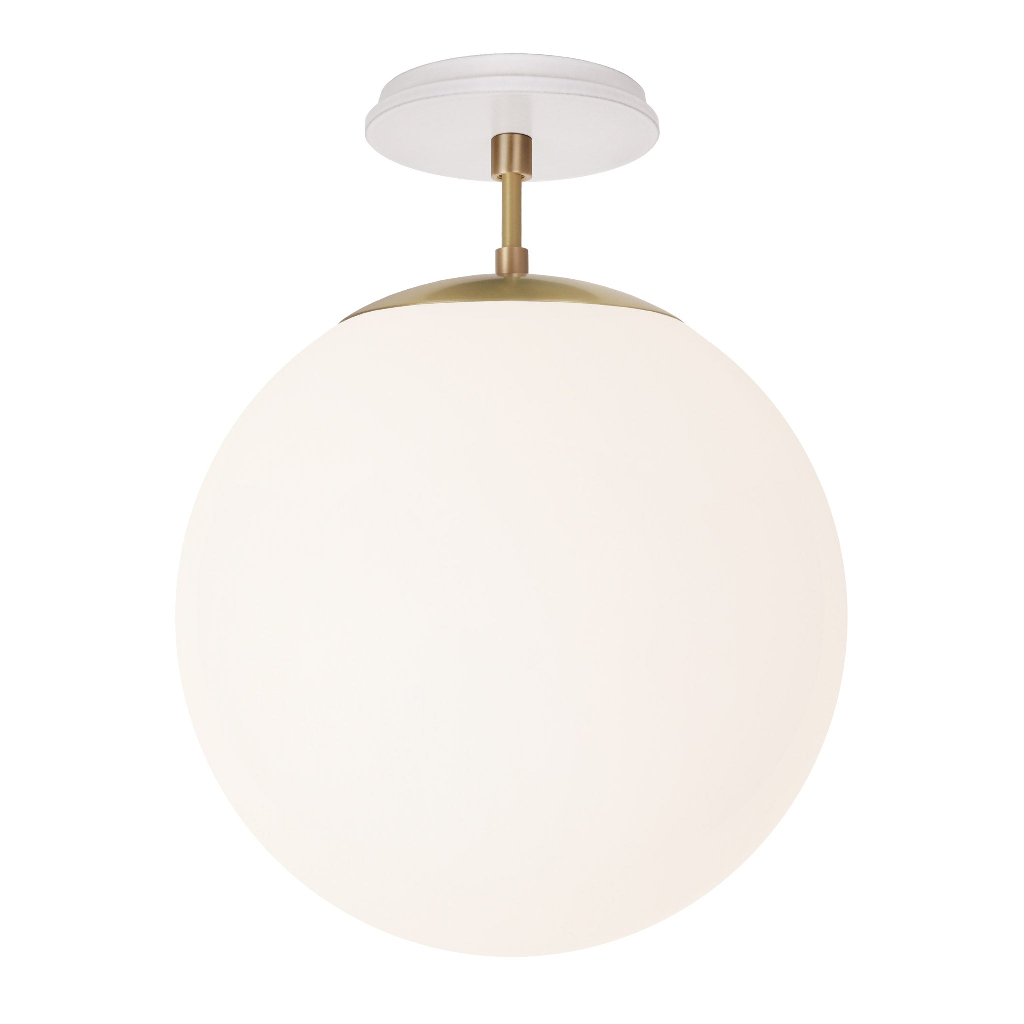 Alto Surface 12” shown in Brass with a Brownstone White Swift Ceramic Canopy