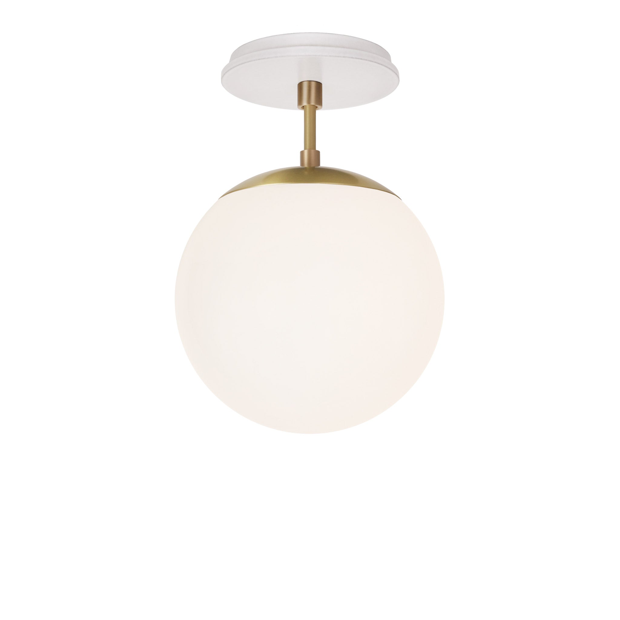 Alto Surface 8" shown in Brass with a Brownstone White Swift Ceramic Canopy