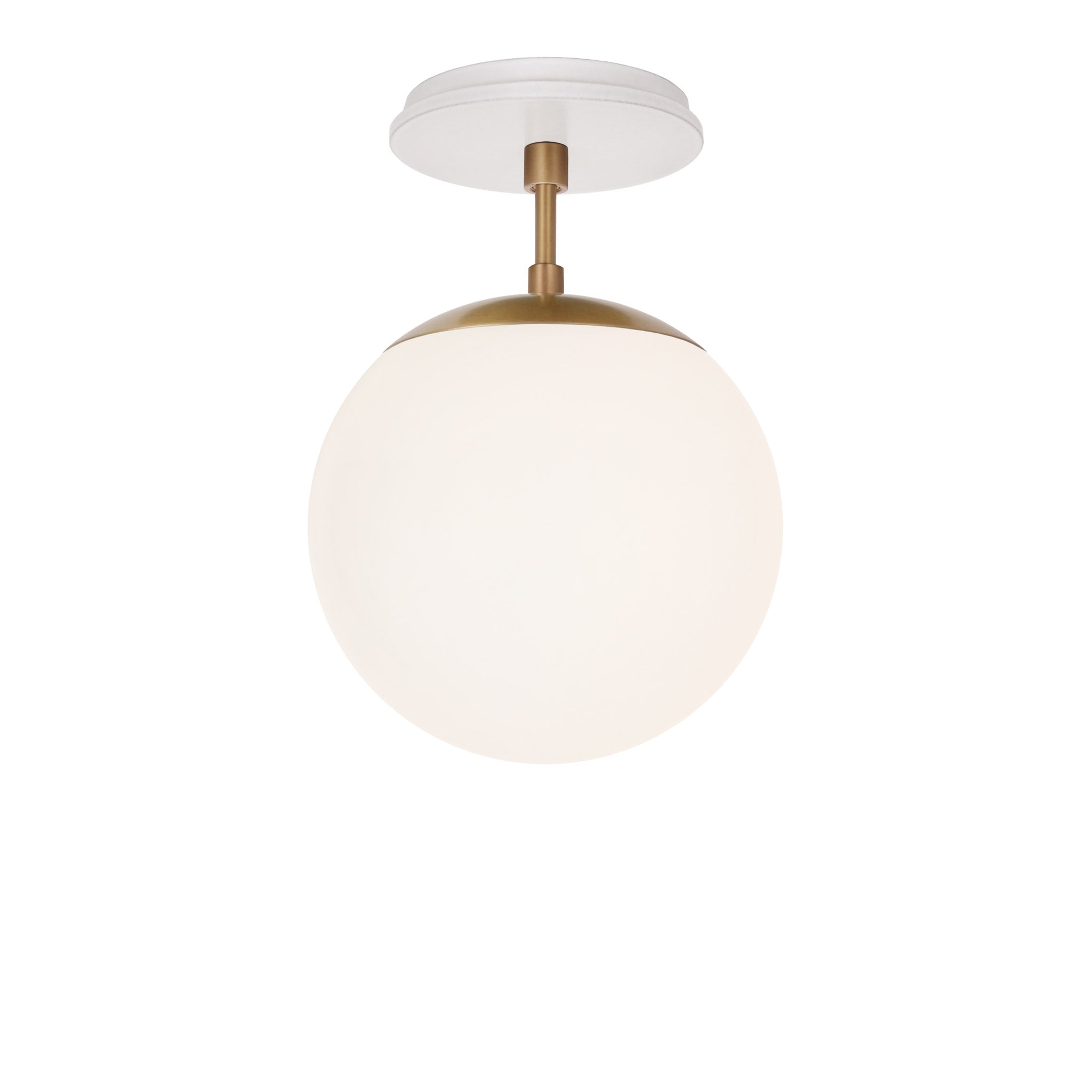 Alto Surface 8" shown in Heirloom Brass with a Brownstone White Swift Ceramic Canopy