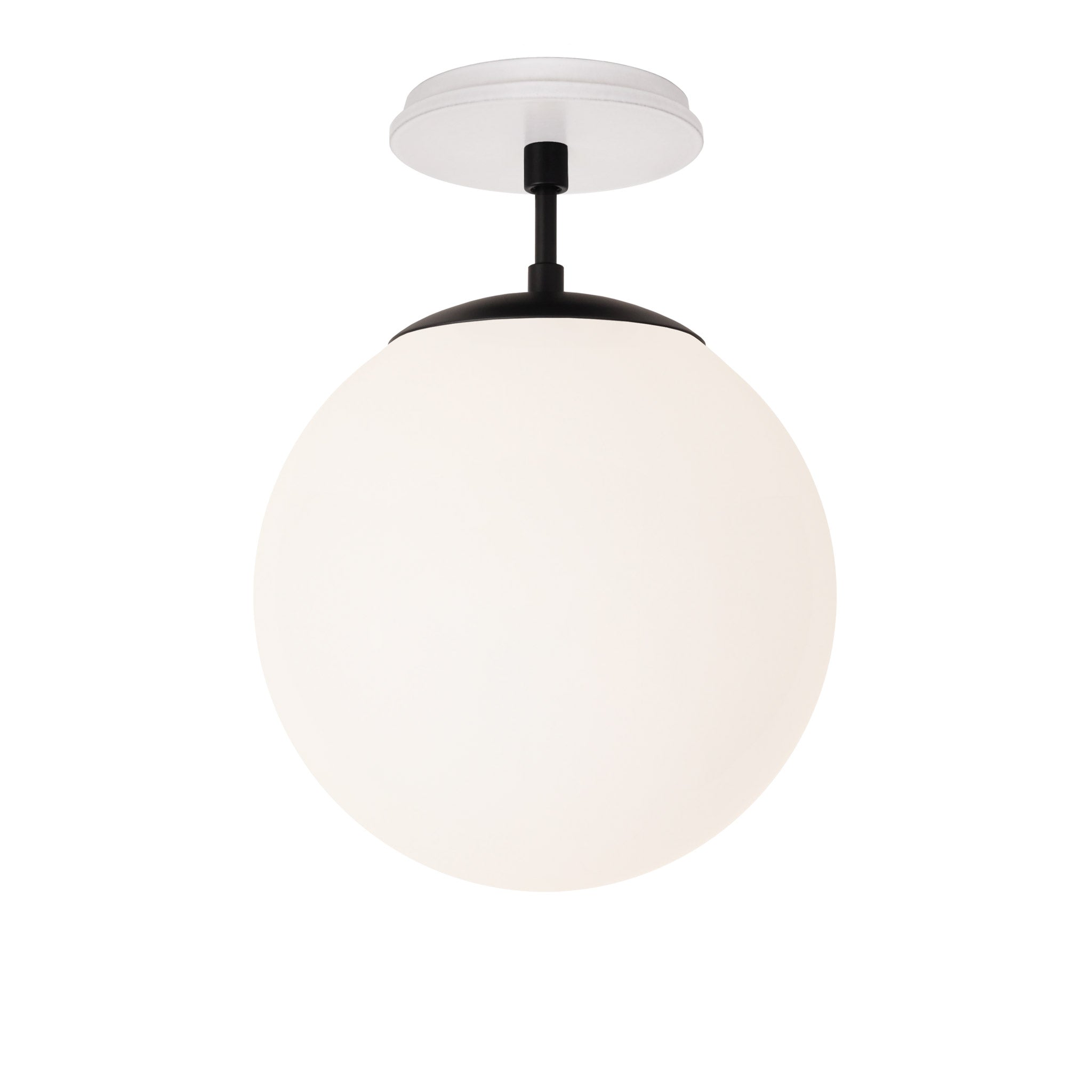 Alto Surface 10” shown in Matte Black with a Brownstone White Swift Ceramic Canopy