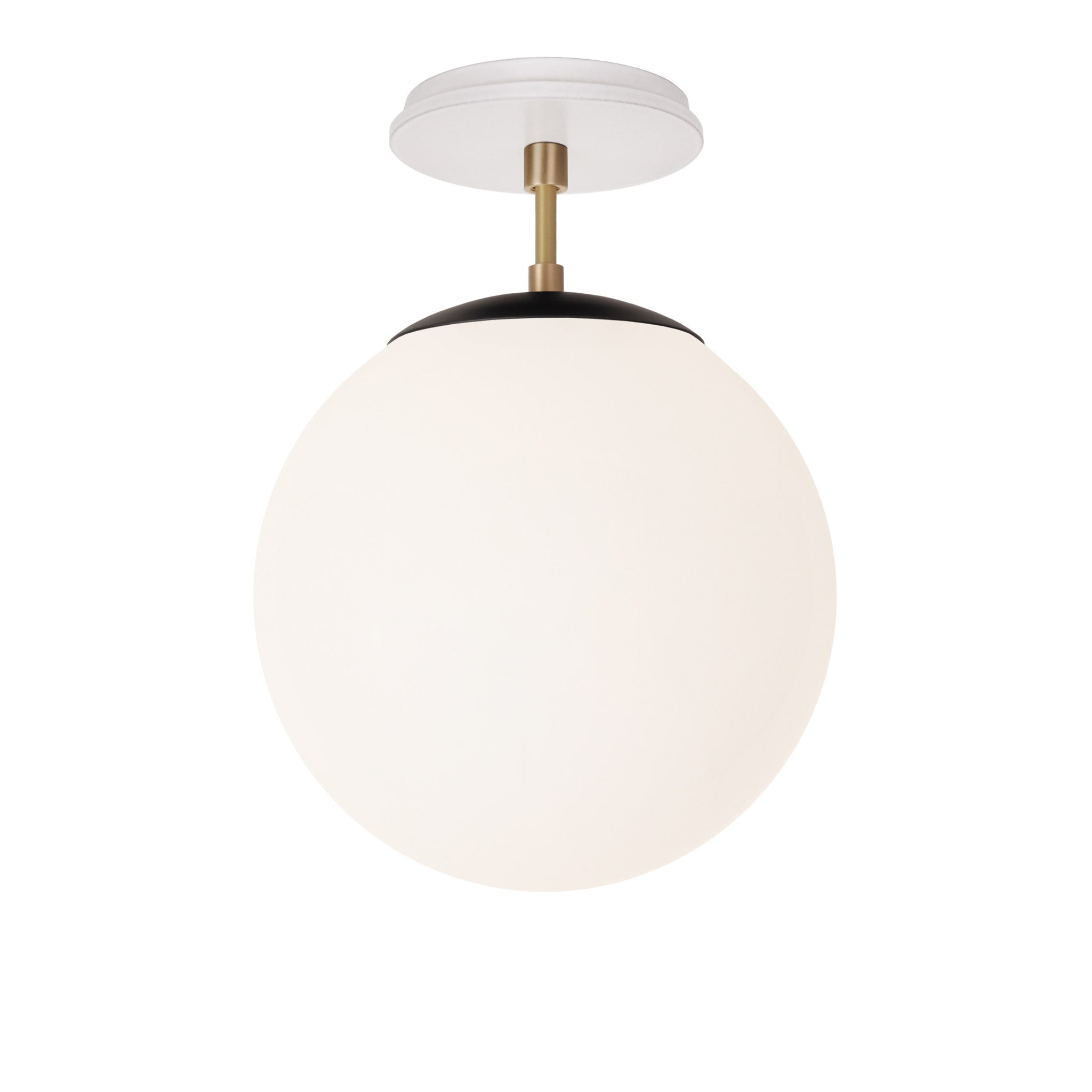 Alto Surface 10” shown in Matte Black with Brass and a Brownstone White Swift Ceramic Canopy