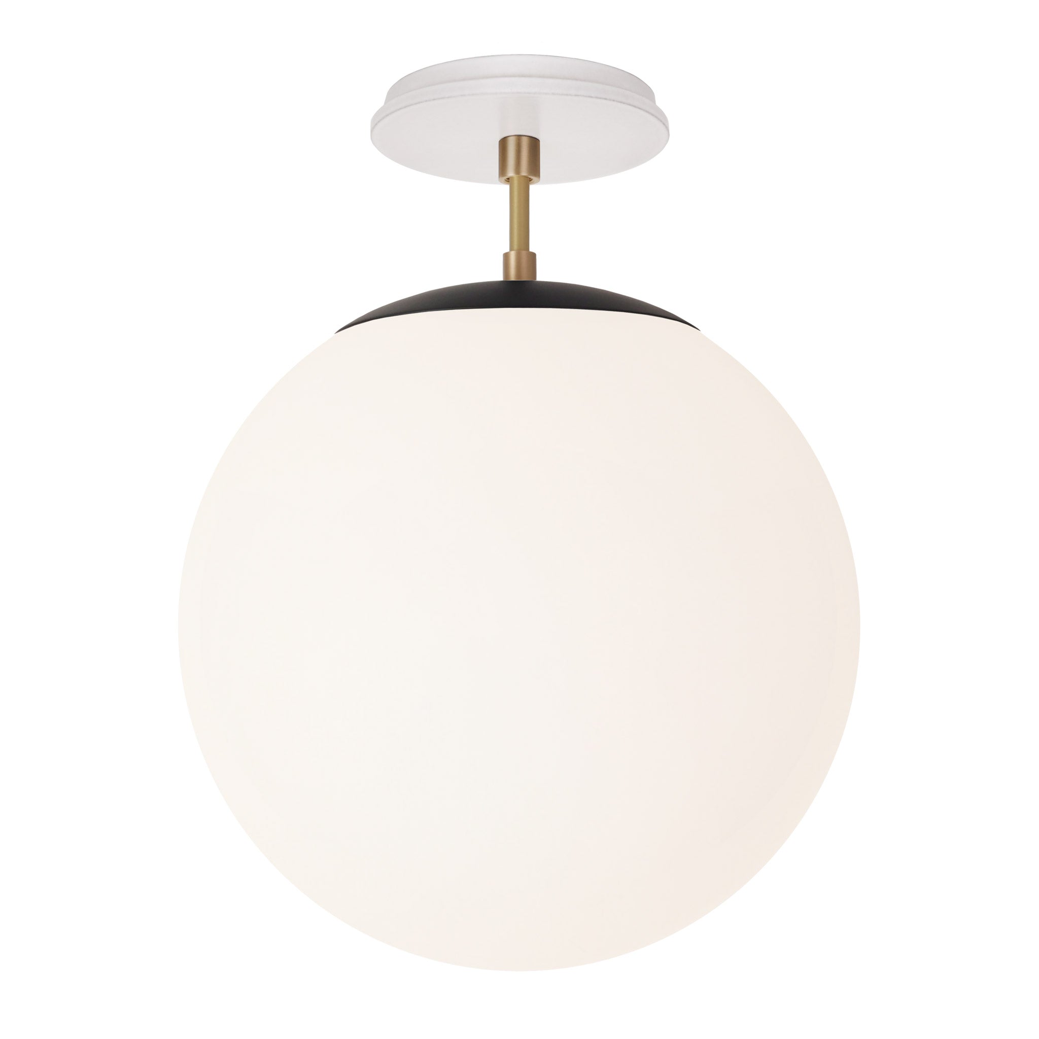 Alto Surface 12” shown in Matte Black with Brass and a Brownstone White Swift Ceramic Canopy