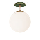 Alto Surface 10” shown in Heirloom Brass with a Forest Green Swift Ceramic Canopy