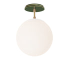 Alto Surface 10” shown in White with Brass and a Forest Green Swift Ceramic Canopy