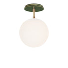 Alto Surface 8" shown in White with Brass and a Forest Green Swift Ceramic Canopy