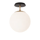 Alto Surface 10” shown in Heirloom Brass with a Black Stained Wood Canopy