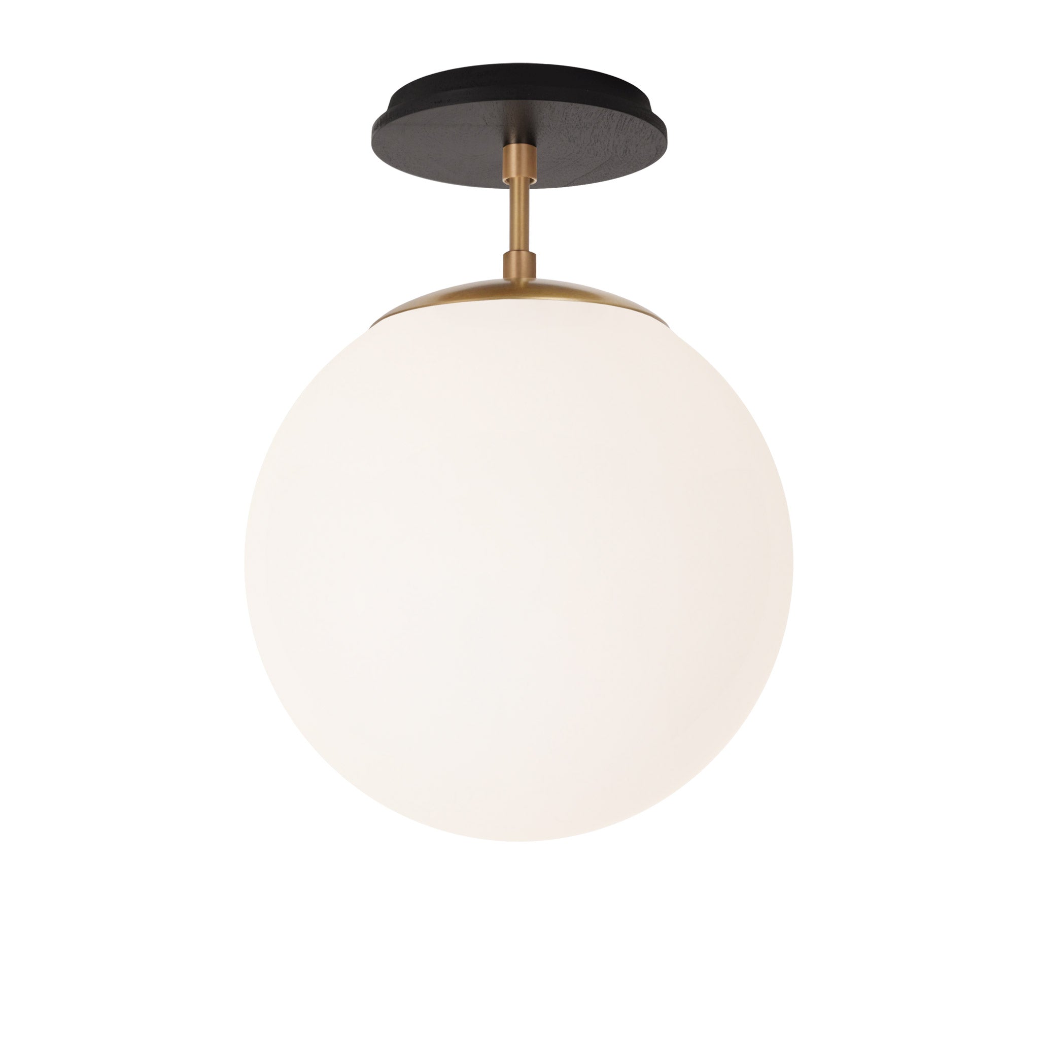 Alto Surface 10” shown in Heirloom Brass with a Black Stained Wood Canopy