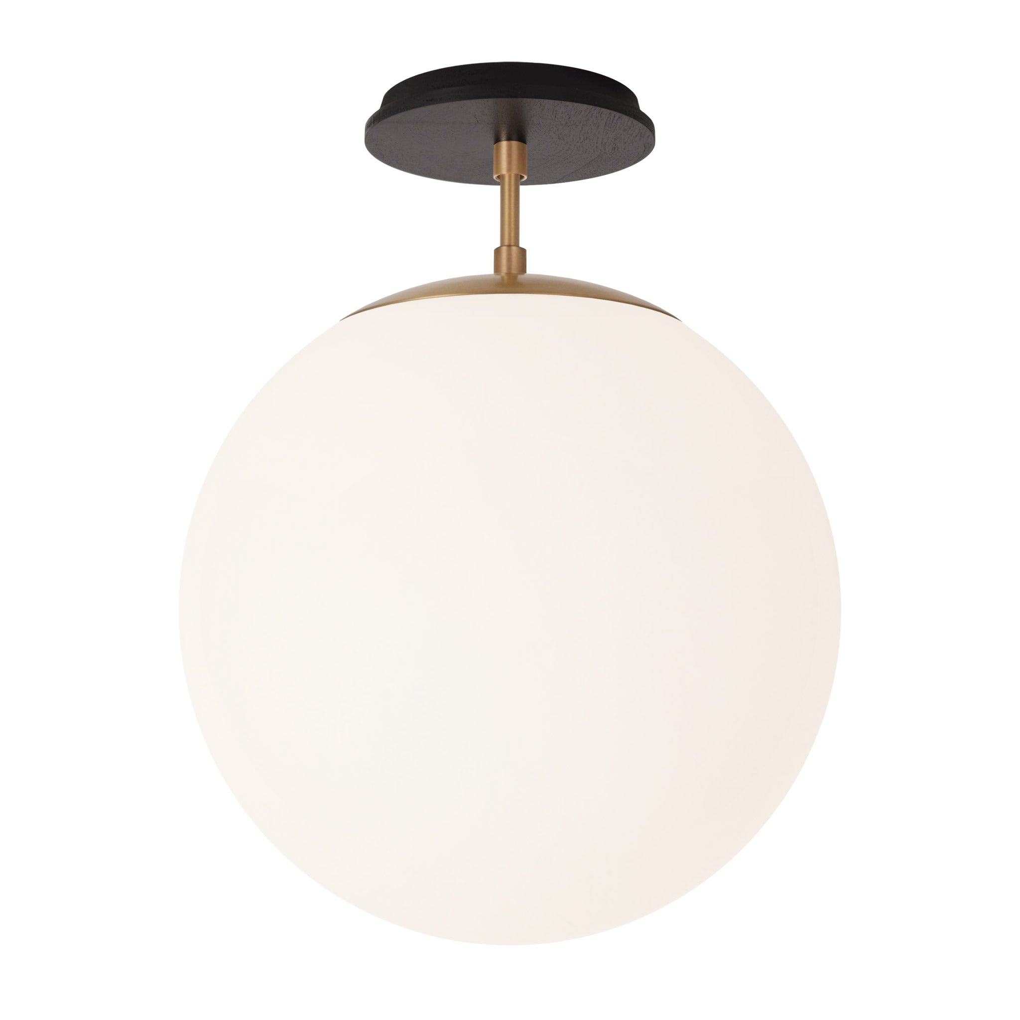 Alto Surface 12” shown in Heirloom Brass with a Black Stained Wood Canopy