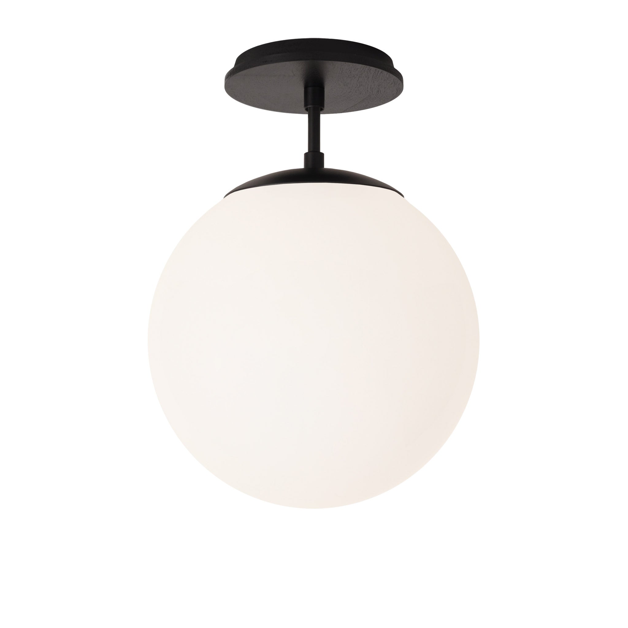 Alto Surface 10” shown in Matte Black with a Black Stained Wood Canopy