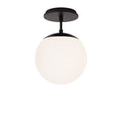 Alto Surface 8" shown in Matte Black with a Black Stained Wood Canopy