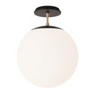 Alto Surface 12” shown in Matte Black with Brass and a Black Stained Wood Canopy