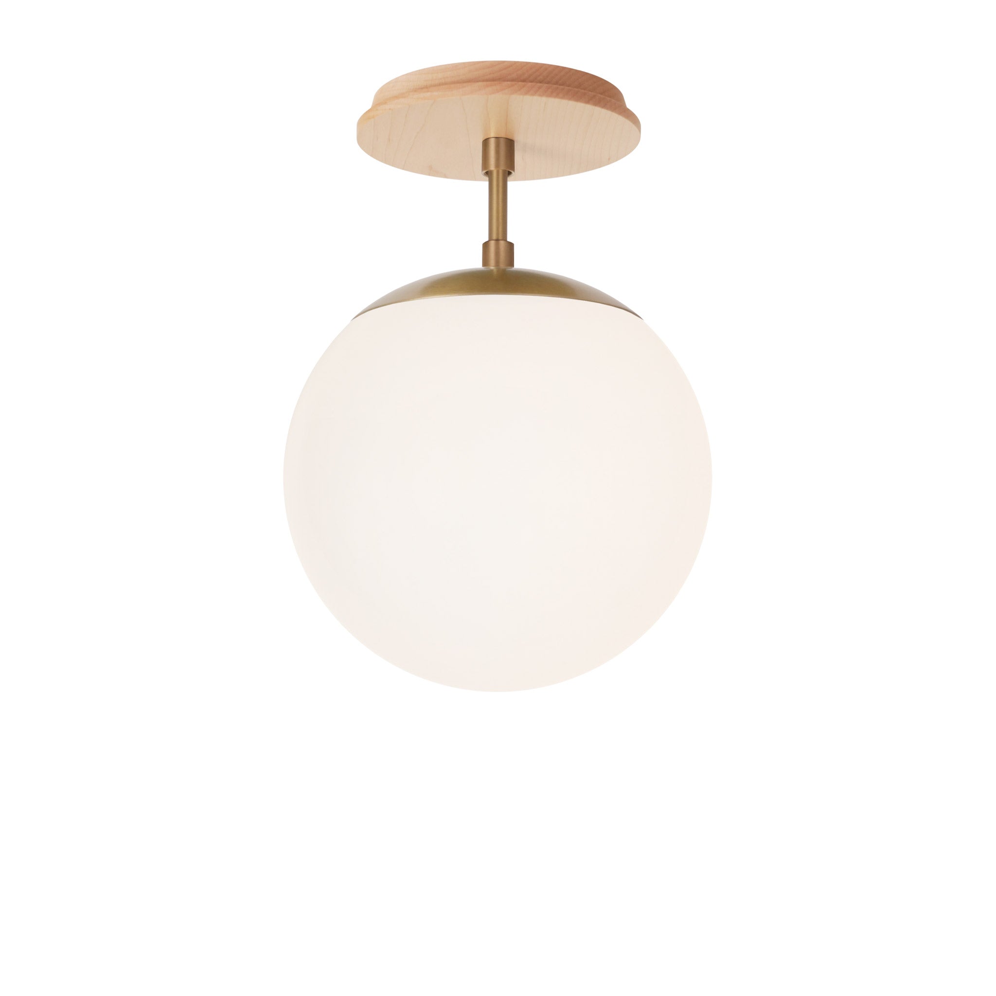 Alto Surface 8" shown in Heirloom Brass with a Maple Wood Canopy