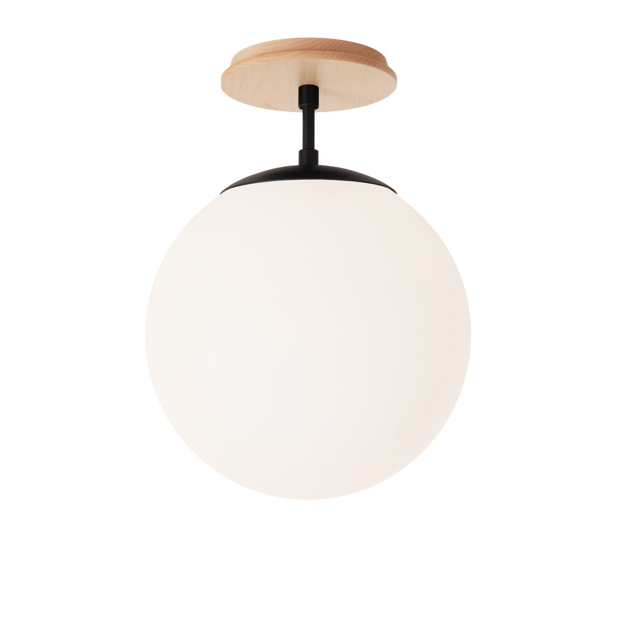 Alto Surface 10” shown in Matte Black with a Maple Wood Canopy