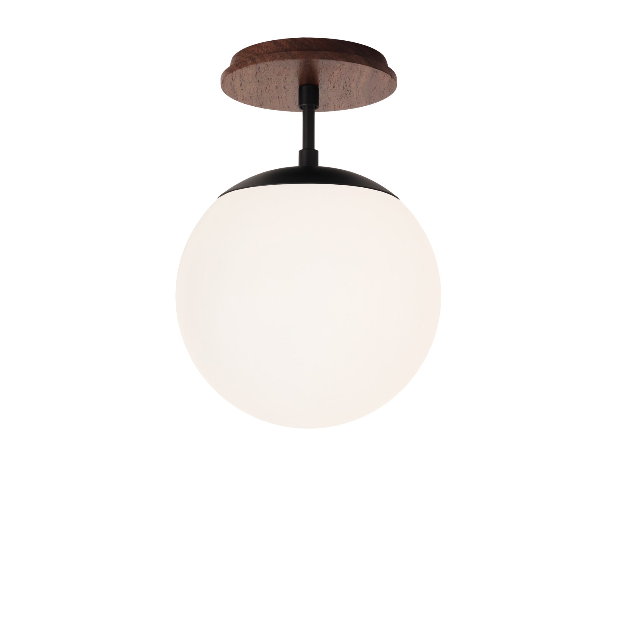 Alto Surface 8" shown in Matte Black with a Walnut Wood Canopy