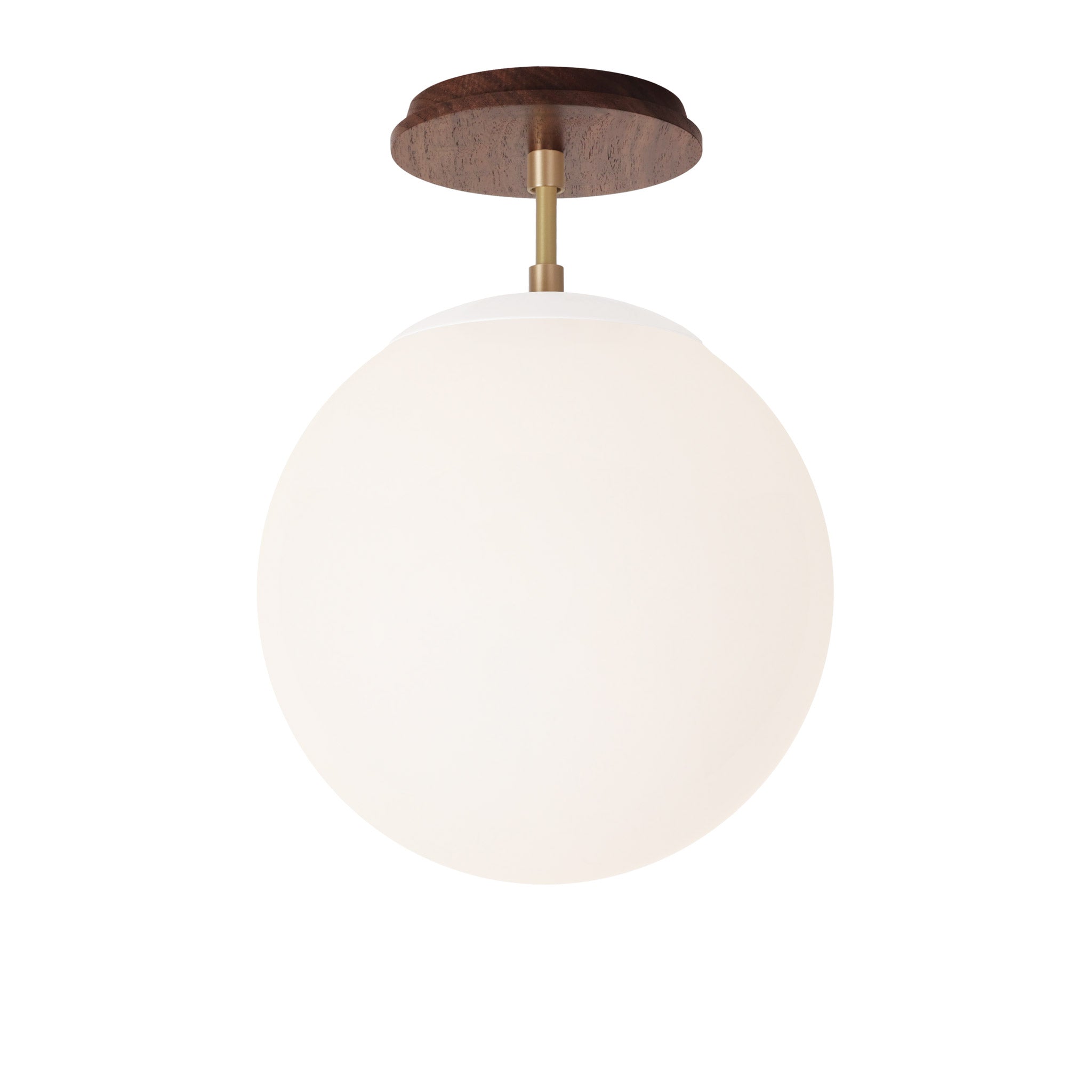 Alto Surface 10” shown in White with Brass and a Walnut Wood Canopy