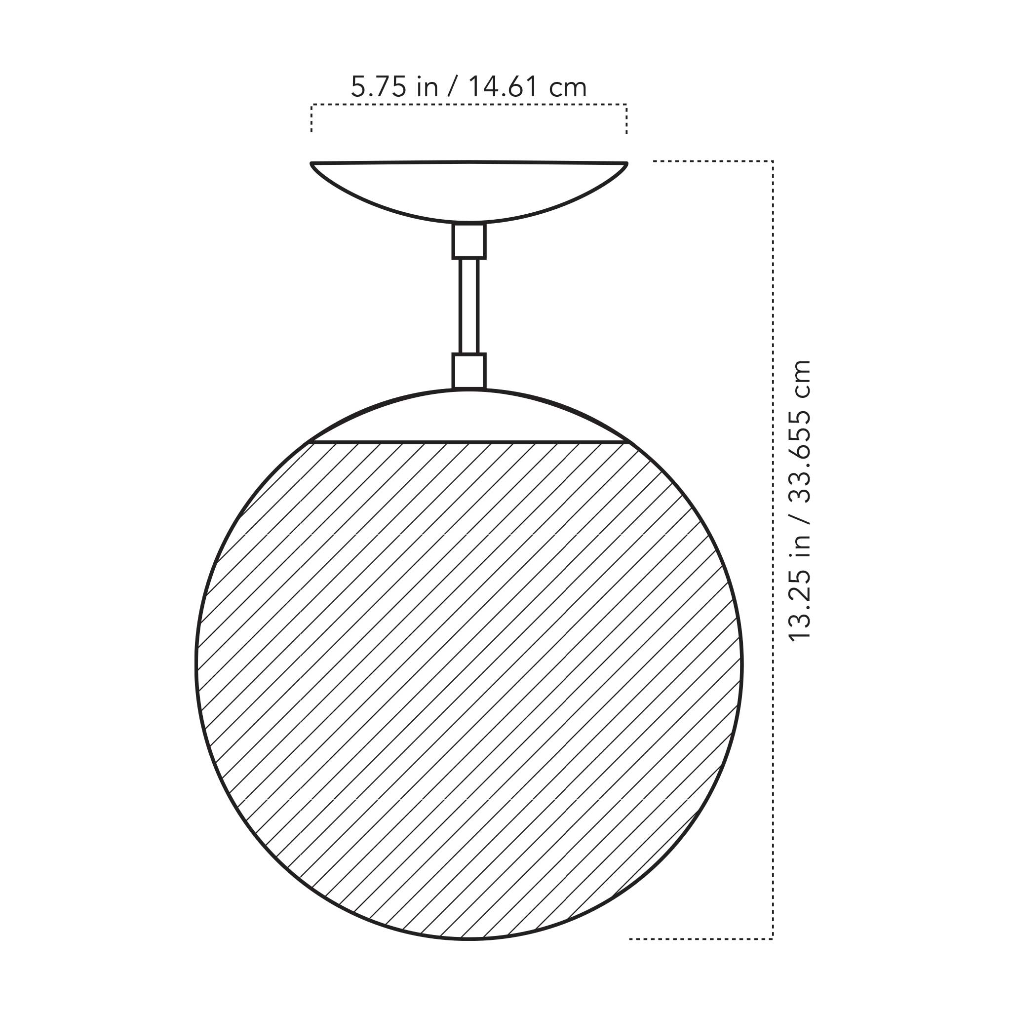 A Technical Drawing Of The Alto Surface Lights With 10" Globe