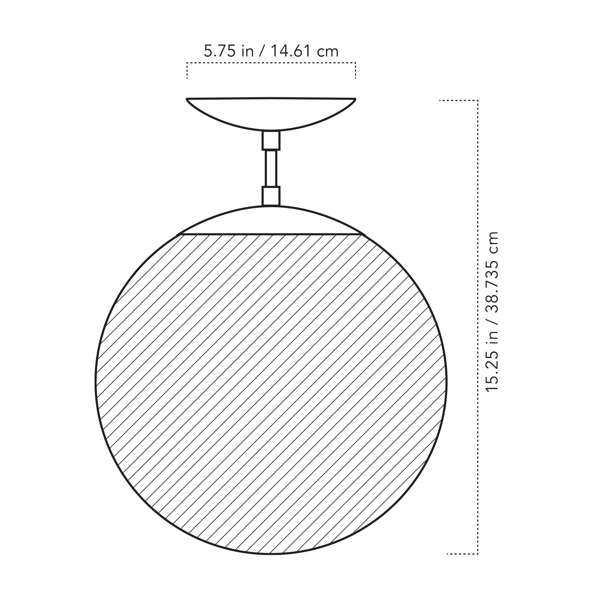 A Technical Drawing Of The Alto Surface With 12" Globe