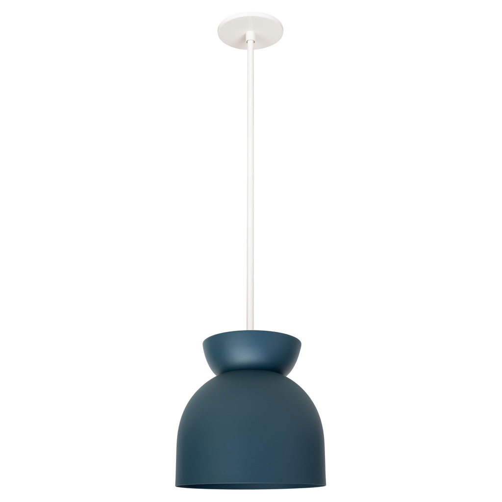 Amélie Luxe 8" Pendant shown in Ocean Blue with White.