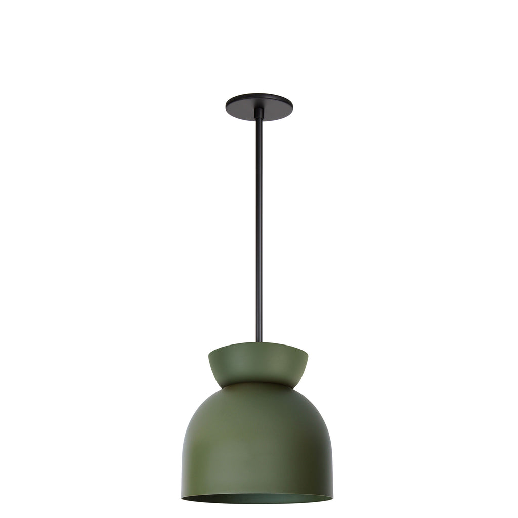 Amélie Luxe 10" Pendant shown in Garden Green and Matte Black