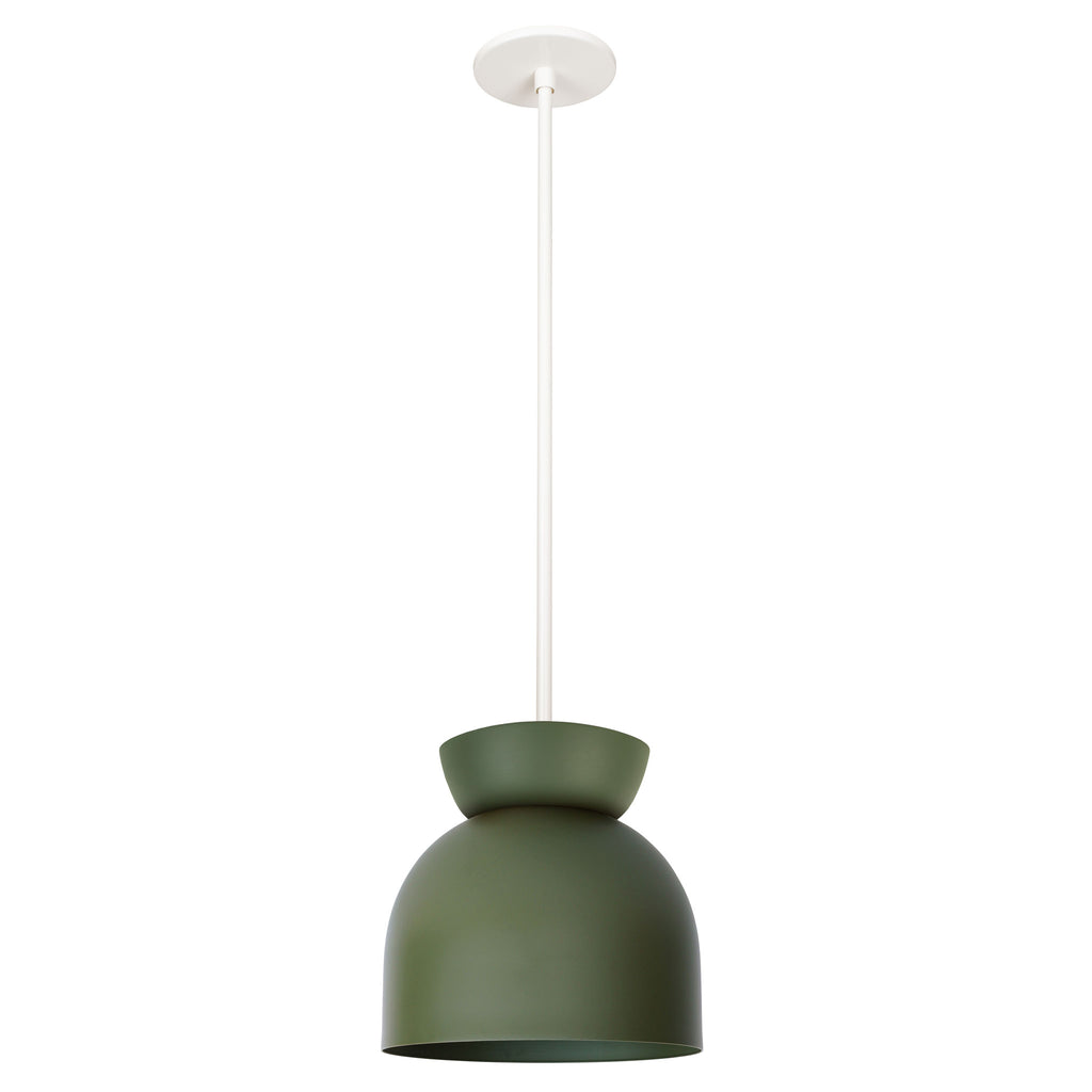 Amélie Luxe 10" Pendant shown in Garden Green and White