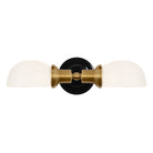 Archie Double shown in Heirloom Brass with a Gloss Black Ceramic Canopy
