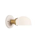 Archie Single shown in Heirloom Brass with a Gloss White Ceramic Canopy