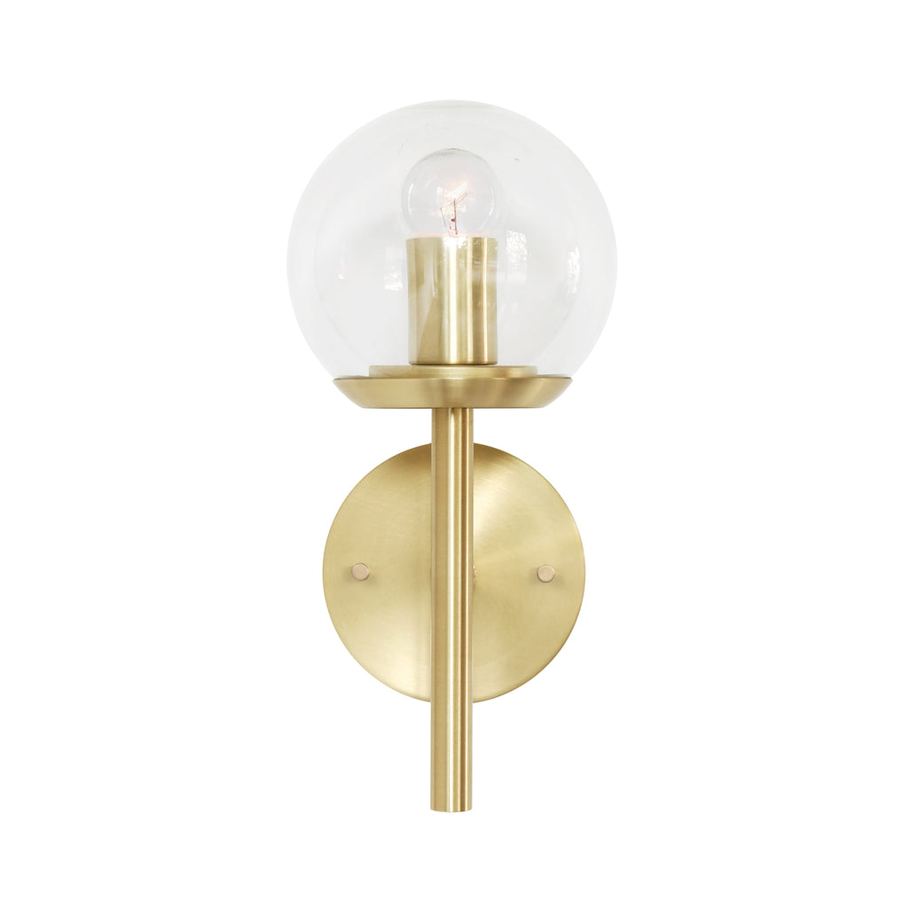 Athena 6" shown in Brass with a Clear 6" globe