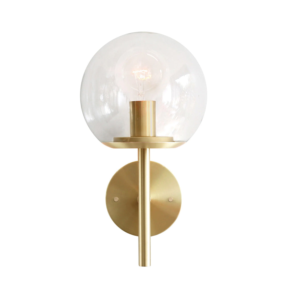 Athena 8" shown in Brass with a Clear 8" globe