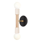 Bailey Sconce shown in Maple and Brass with a Black Stained Wood Canopy