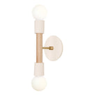 Bailey Sconce shown in Maple and Brass with a Bone Ceramic Canopy