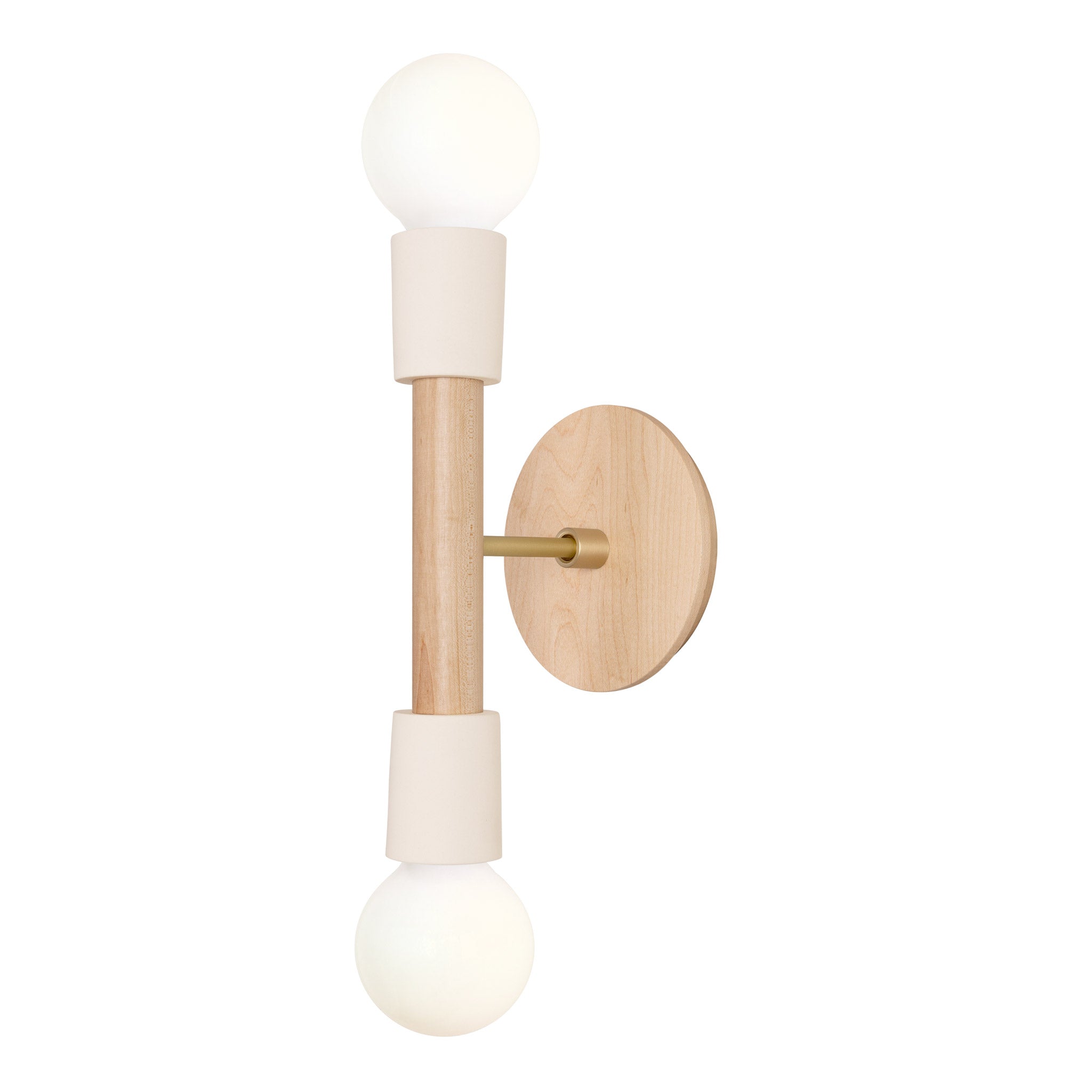 Bailey Sconce shown in Maple and Brass with a Maple Wood Canopy