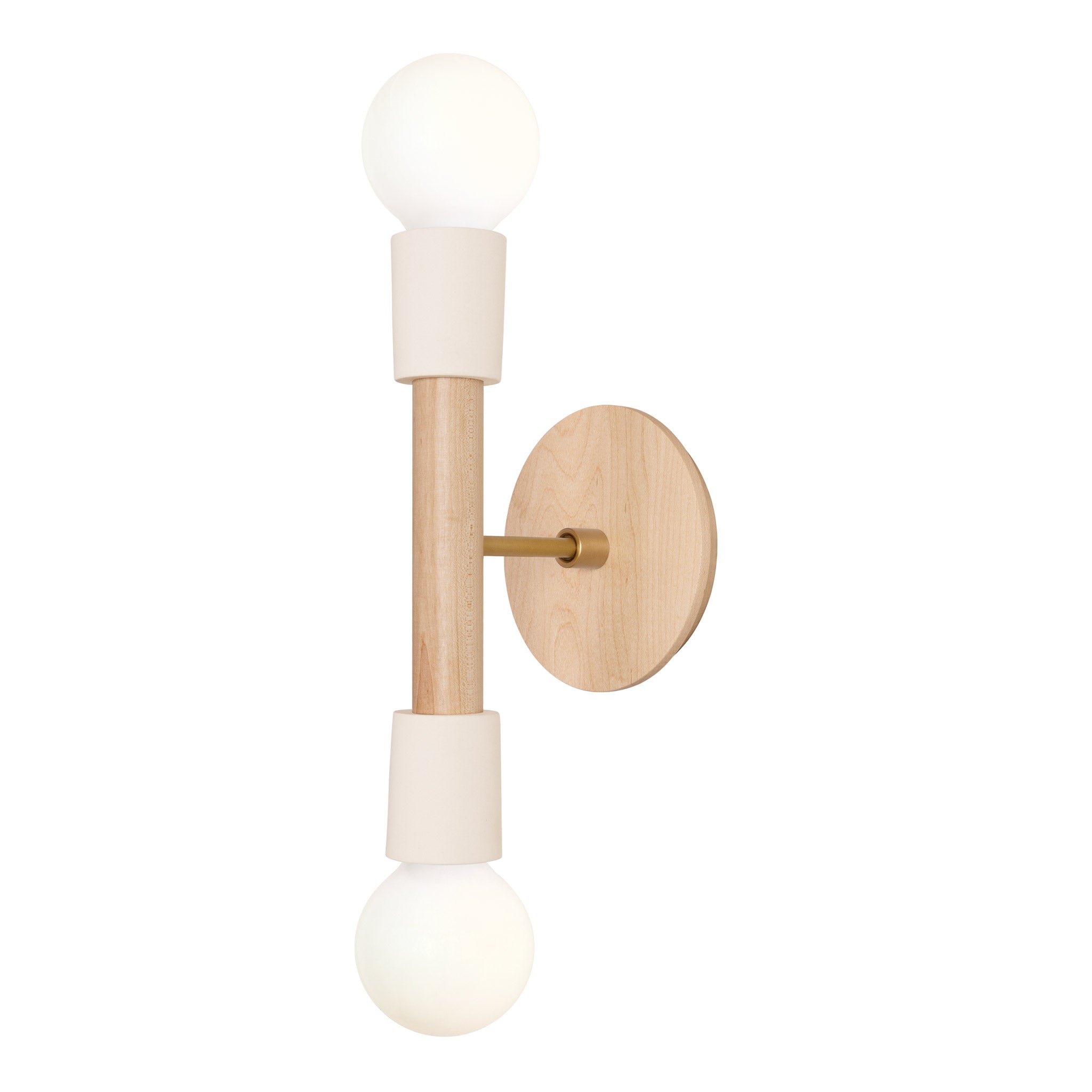 Bailey Sconce shown in Maple and Heirloom Brass with a Maple Wood Canopy